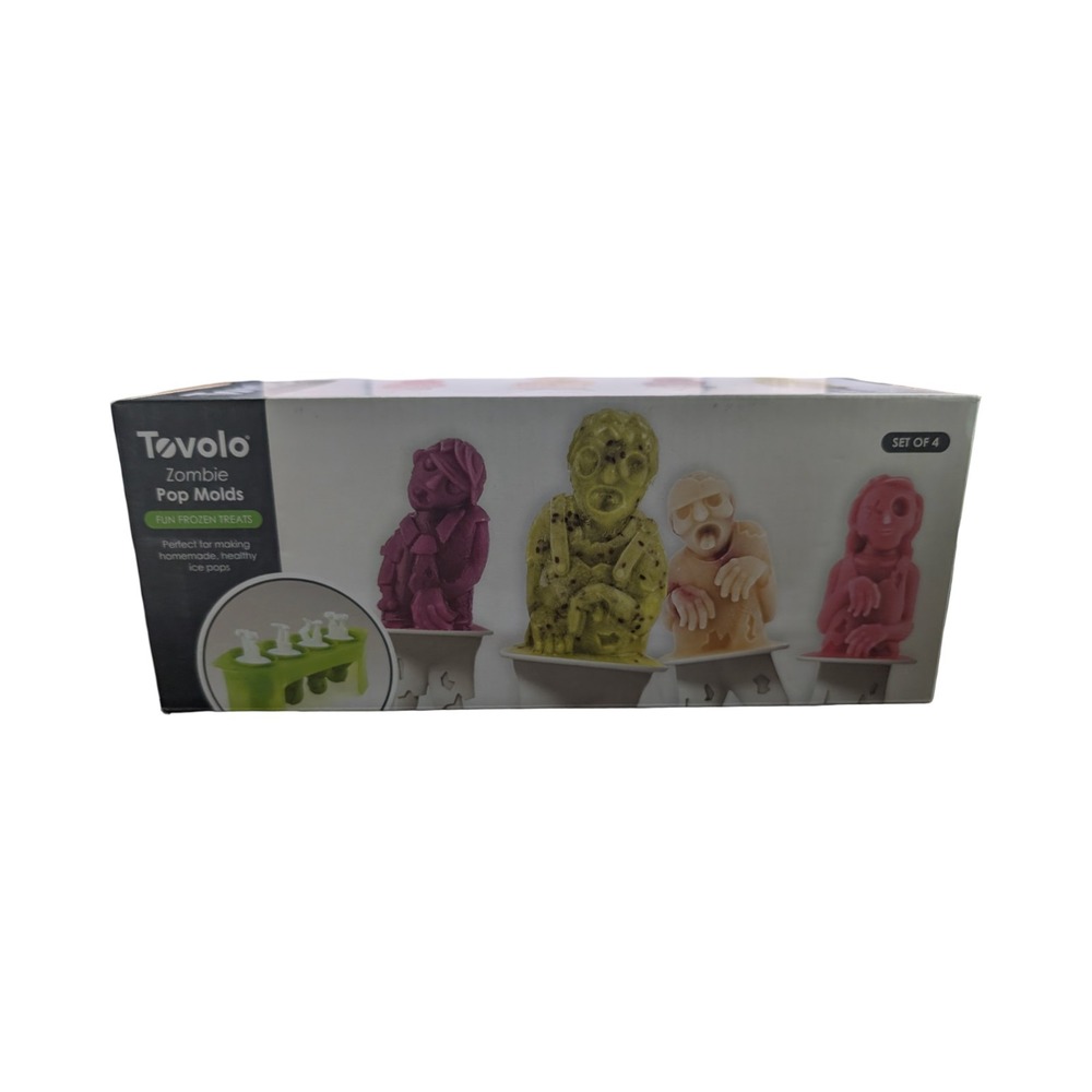 Tovolo Zombies Ice Pop Molds, Flexible Silicone Easily-Removable Dishwasher Safe